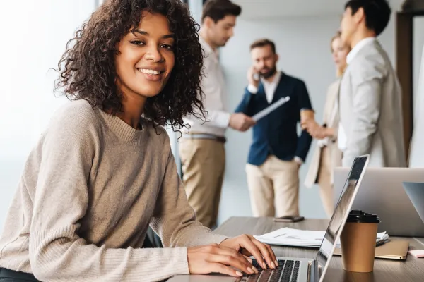 image of African American woman with laptop