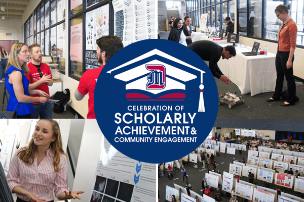 collage of research pictures with event logo in the center